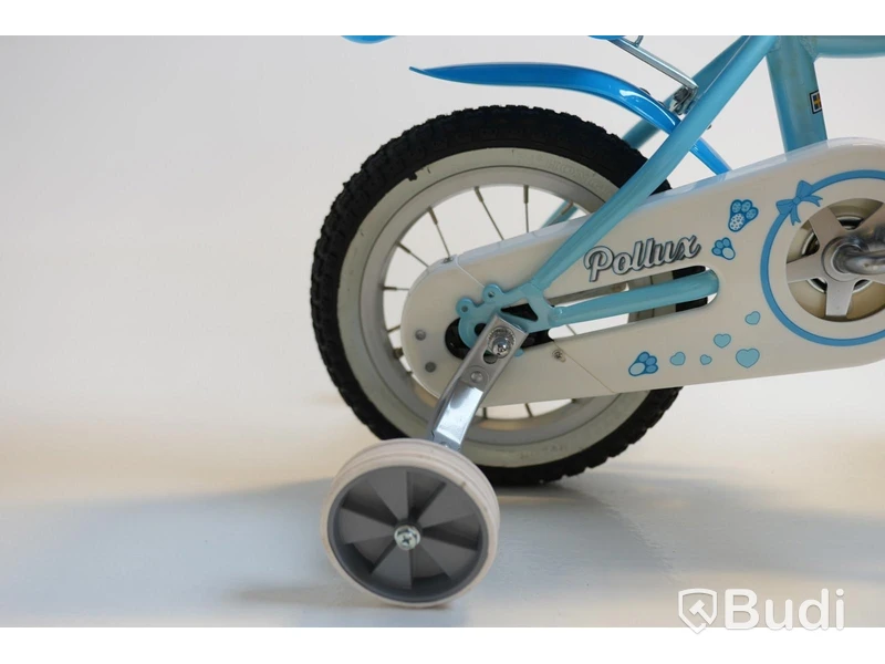 Cykel inkl. stödhjul Pollux, med docksits, hjul 12 tum, ram 6 tum, blå