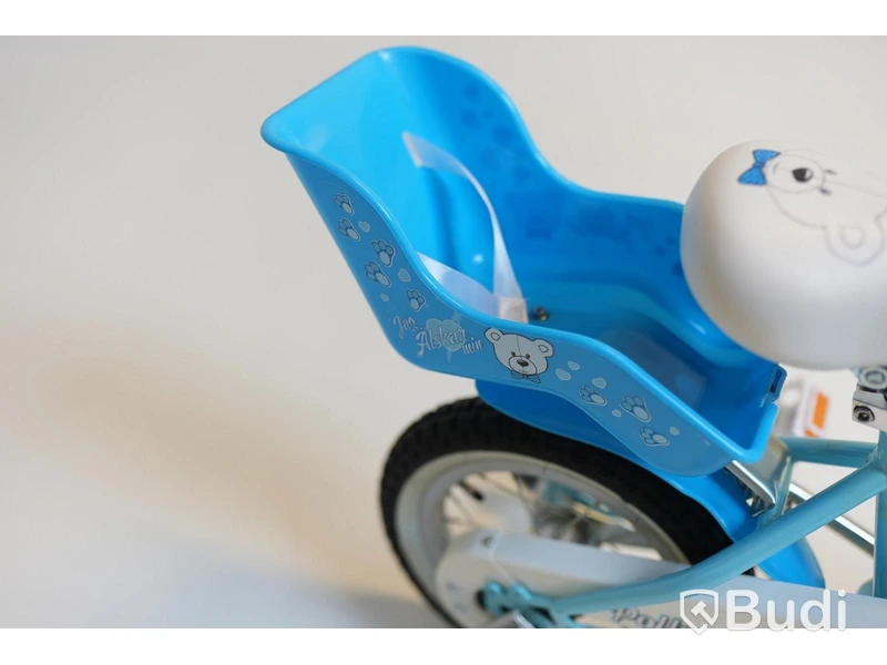 Cykel inkl. stödhjul Pollux, med docksits, hjul 12 tum, ram 6 tum, blå