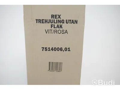 Trehjuling Rex, utan flak, vit/rosa