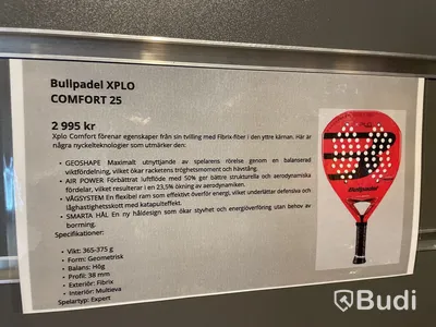 Padelracket Bullpadel - XPLO comfort 2025, ord. pris 2495 kr