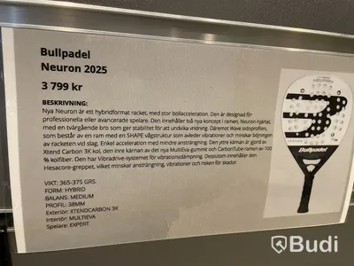 Padelracket Bullpadel Neuron Chingotto, 2025, ord. pris 2795 kr