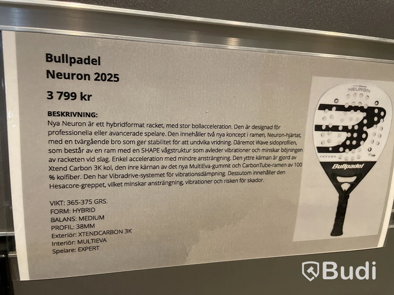 Padelracket Bullpadel Neuron Chingotto, 2025, ord. pris 2795 kr