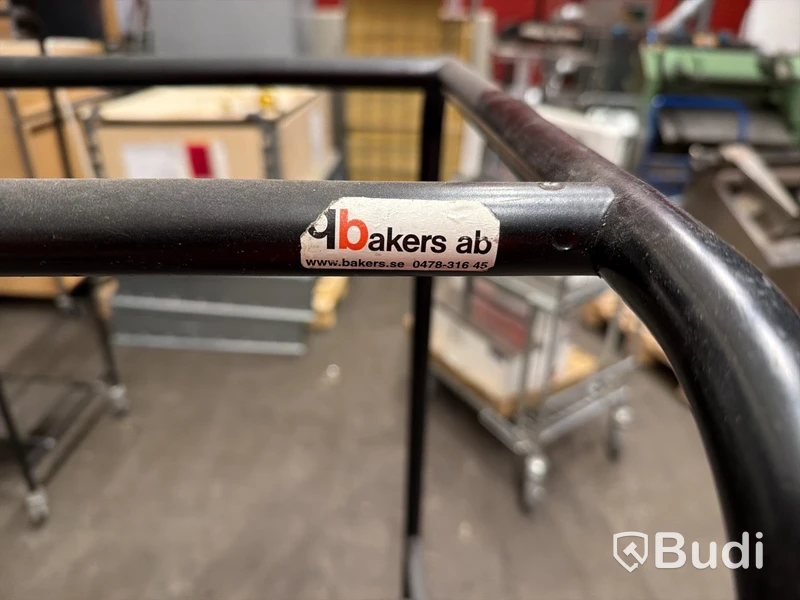 4 st. Rullvagn, Bakers AB, metall, svart, fyra hyllor