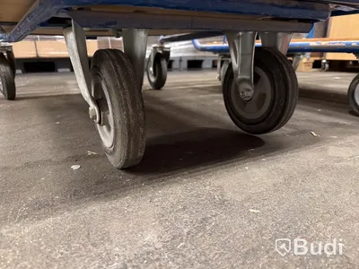 2 st. Vagnar med träplattform, blå