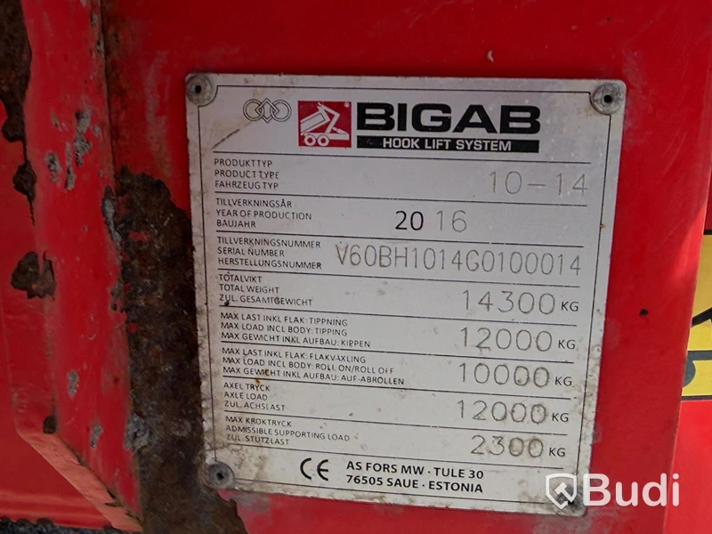 Lastväxlarvagn Bigab 10-14, -2016