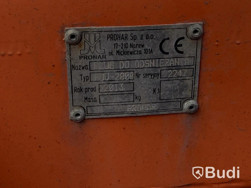V-plow Pronar PUV-2800, -2013