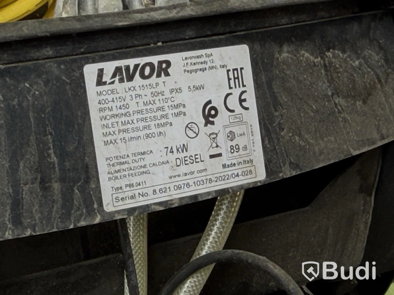 Hetvattentvätt Lavor LXK 1515 LP T, 3-fas, 5500 W