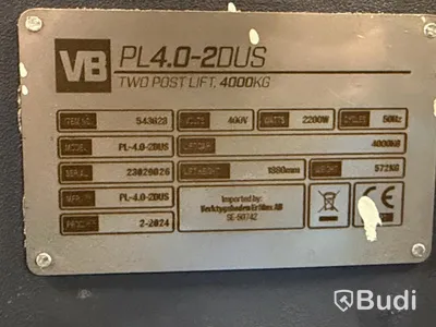 2-pelarlyft VB PL4.0-2DUS, 4000 kg