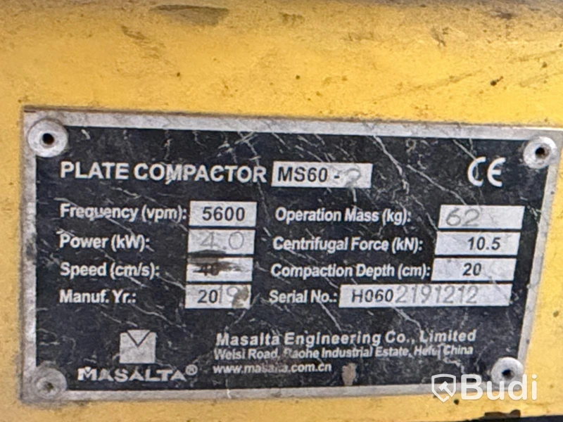 Vibroplatta Masalta MS60-2, -2019