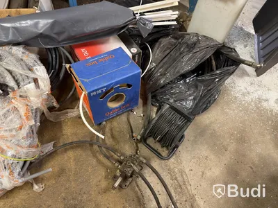 Metal shelving unit with contents