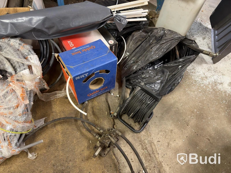 Metal shelving unit with contents