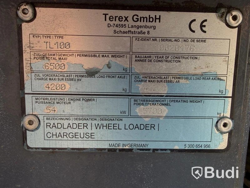 Hjullastare Terex TL100, gafflar, -2011