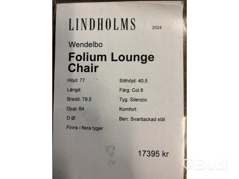 2 st. Fåtölj Wendelbo Folium Lounge Chair. Ord. pris inkl. moms: ca 34 790 kr