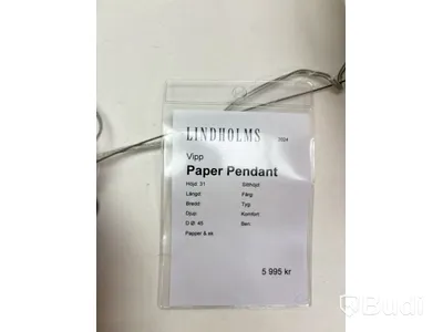 Taklampa Vipp Paper Pendel. Ord. pris inkl. moms: ca 5995 kr.