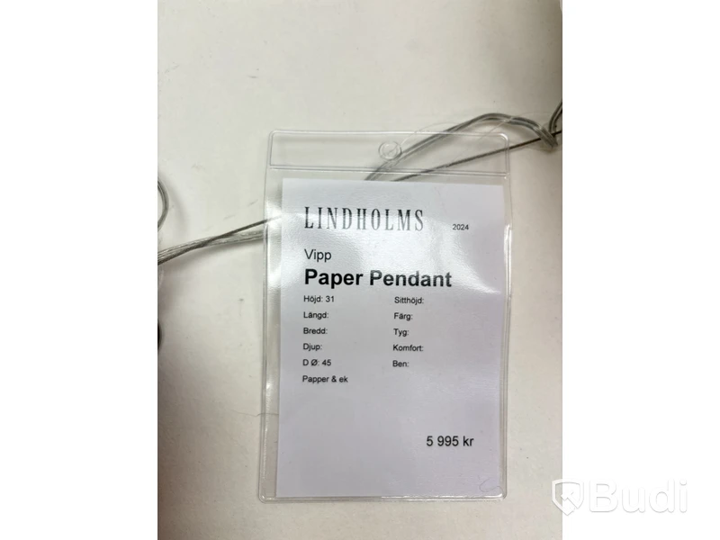 Taklampa Vipp Paper Pendel. Ord. pris inkl. moms: ca 5995 kr.