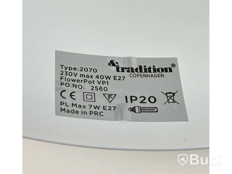 Taklampa &Tradition, Flowerpot VP1 svart, Ord. pris inkl. moms: ca 2680 kr