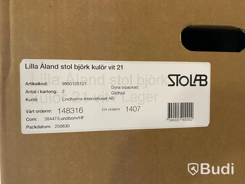 Stol Stolab, Lilla Åland, björk, vit. Ord. pris inkl. moms ca: 4450 kr