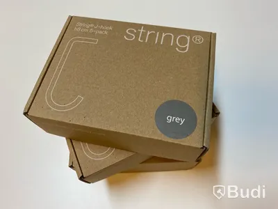 15 st. J-Krokar String, grå, 8 cm. Tot. ord. pris inkl. moms ca: 810 kr