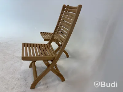 2 st. Ihopfällbara trästolar Brafab Calcutta chair stainless, 1996/Dj6212R. Ord. pris inkl. moms: ca 5000 kr.