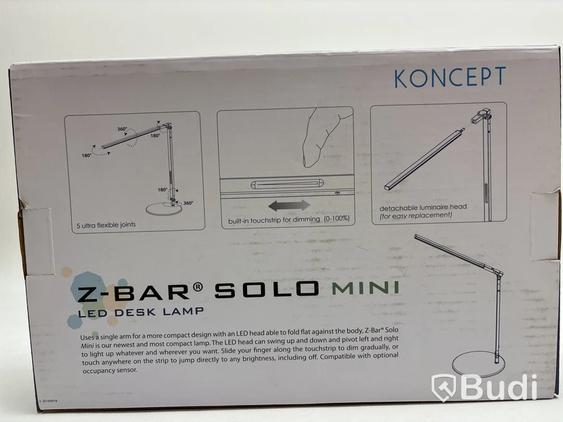 Skrivbordslampa Koncept z-bar solo mini svart metall. Ord. pris inkl. moms: ca 3550 kr.