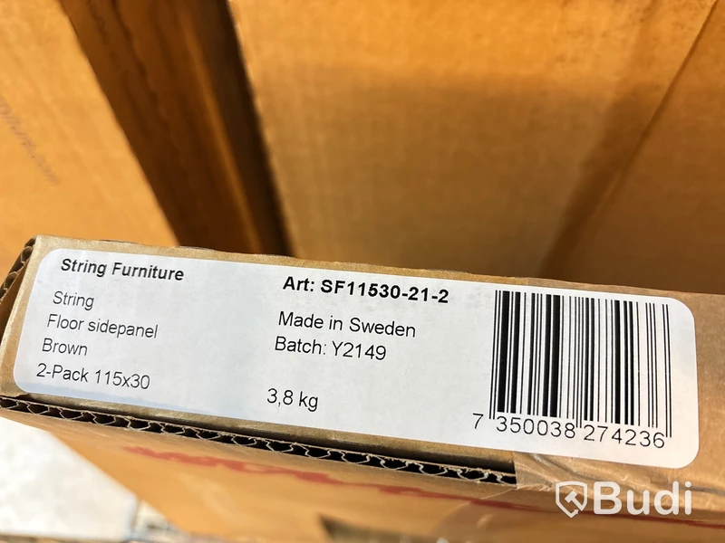 4 st. Golvgavel String, brun, 115x30 cm.