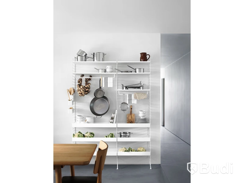 2 st. Hyllplan String Furnitures, Metal shelf low edge 58x20