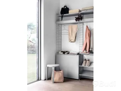 Hyllplan String Furniture, Metal shelf high edge 58x20 grå