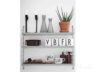 3 st. Hyllplan String Furniture, Shelf 58x20 Grå