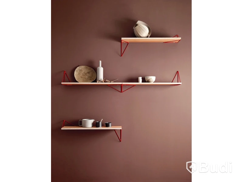 4 st. Hylla Pythagoras, Oak veneer shelf White pigmented oak 800x19x200 mm