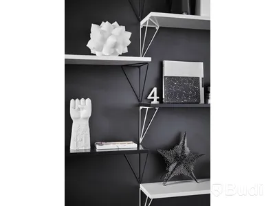 5 st. Hylla Pythagoras, Oak veneer shelf Black 800x19x200 mm