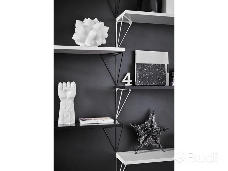 5 st. Hylla Pythagoras, Oak veneer shelf Black 800x19x200 mm