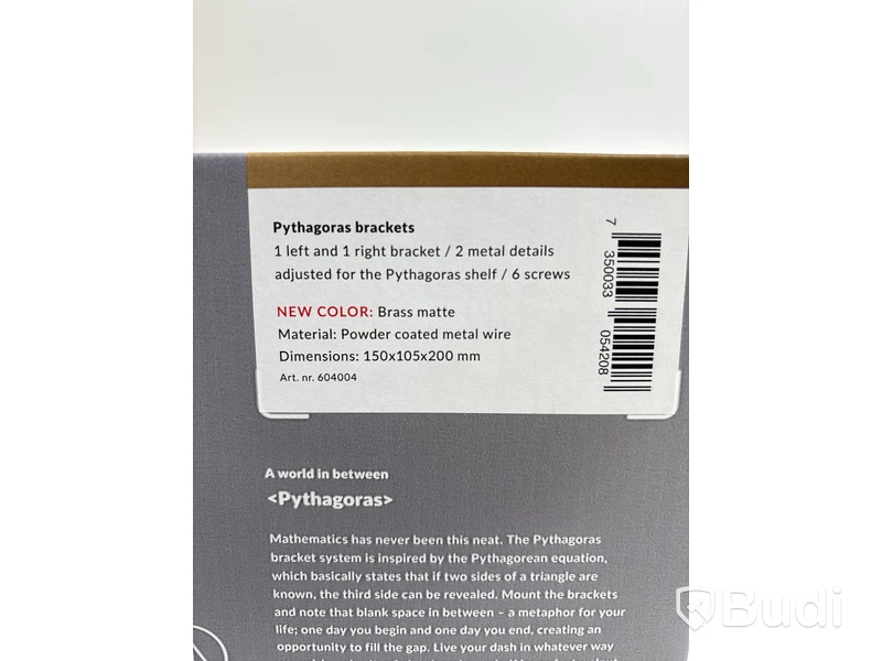 4 st. Konsol Maze Pythagoras, färg brass matt. Totalt ord. pris inkl. moms: ca 990 kr.