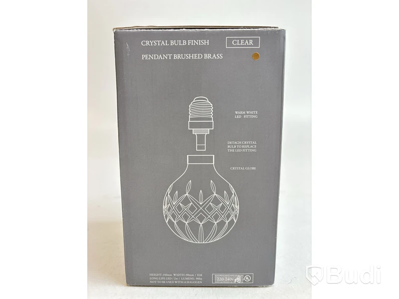 Pendellampa Lee Broom Klart glas Mässing. Ord. pris inkl. moms: ca 4725 kr.