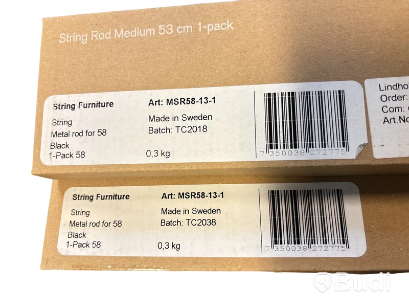 2 st. Metallstänger String, Rod medium, svart 53cm, ord. pris inkl. moms ca 900 kr
