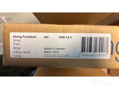 3 st. Hyllplan String, vit 78x20  Ord. pris inkl. moms: ca 1100