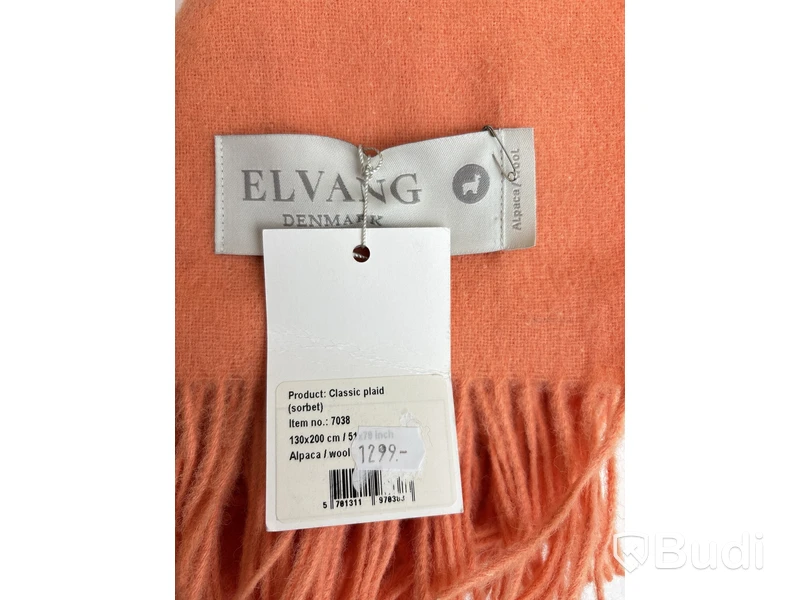 Filt Elvang orange sorbet Alpacka/ull. Ord. pris inkl. moms: ca 1299 kr.