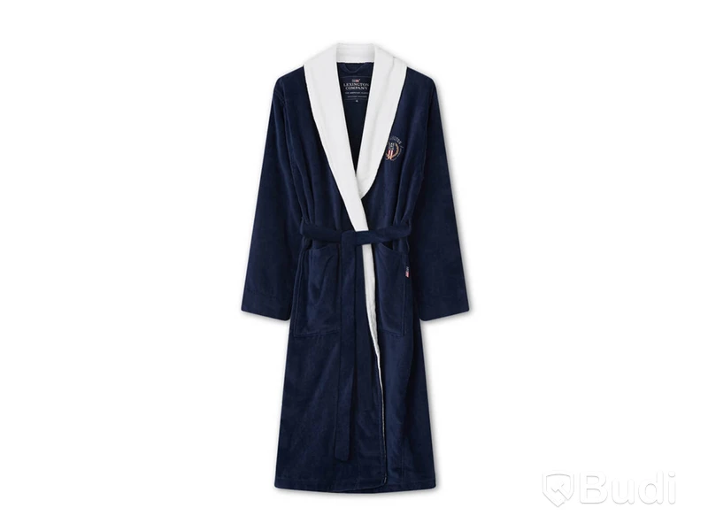 Morgonrock Lexington cotton velour contrast robe, blå/vit, stl. L. Ord. pris inkl. moms: ca 1895 kr.