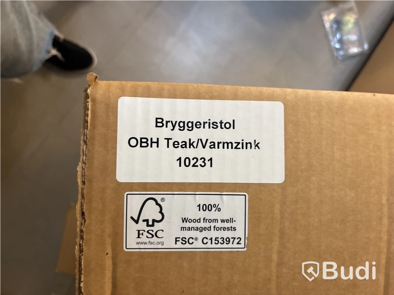 Stol, Grythyttan, Bryggeristol Obehandlad teak och värmeförzinkrt stativ - Ord. pris ink. moms ca: 3495 kr