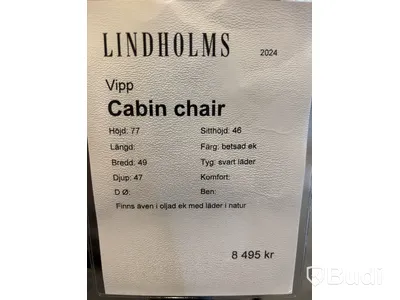 3 st. Stol Cabin chair. Totalt ord. pris inkl. moms: ca 25 485 kr