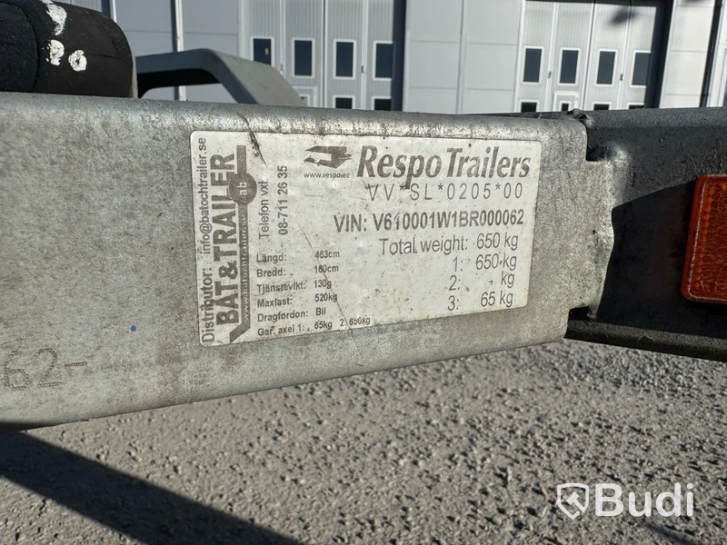 Båttrailer Respo 1W1 -2011