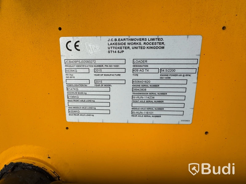 Hjullastare JCB 409 T4 -2016