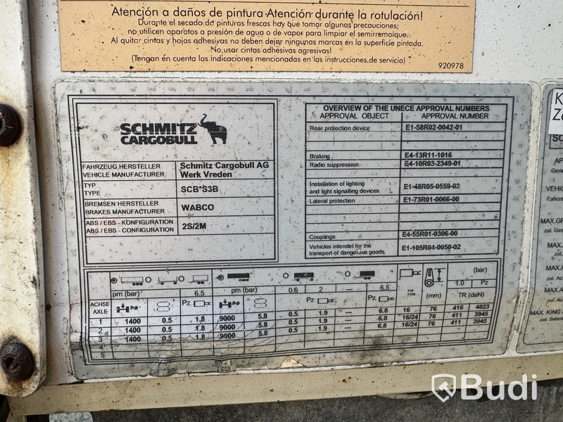 Trailer Schmitz Cargobull SCBS3B -2014
