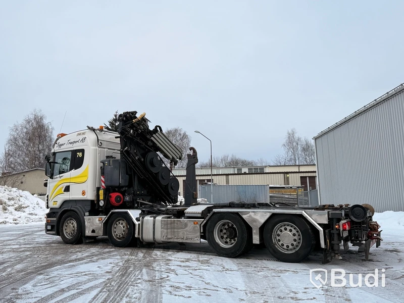 Kranväxlare Scania R480 8X2-6 -2013 | Fassi-kran | Palfinger 17T | Plogutrustad
