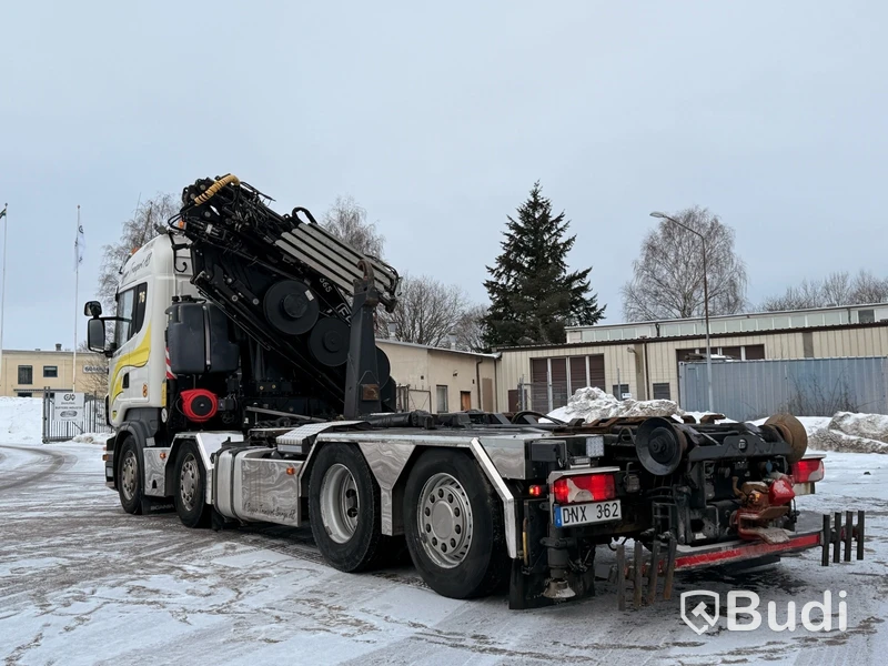 Kranväxlare Scania R480 8X2-6 -2013 | Fassi-kran | Palfinger 17T | Plogutrustad