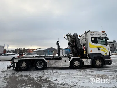 Kranväxlare Scania R480 8X2-6 -2013 | Fassi-kran | Palfinger 17T | Plogutrustad