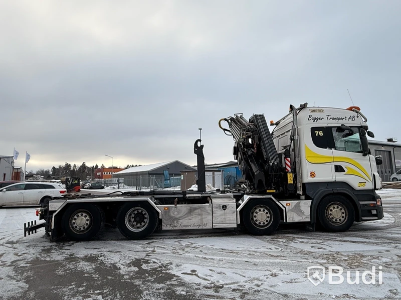 Kranväxlare Scania R480 8X2-6 -2013 | Fassi-kran | Palfinger 17T | Plogutrustad