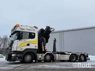 Kranväxlare Scania R480 8X2-6 -2013 | Fassi-kran | Palfinger 17T | Plogutrustad