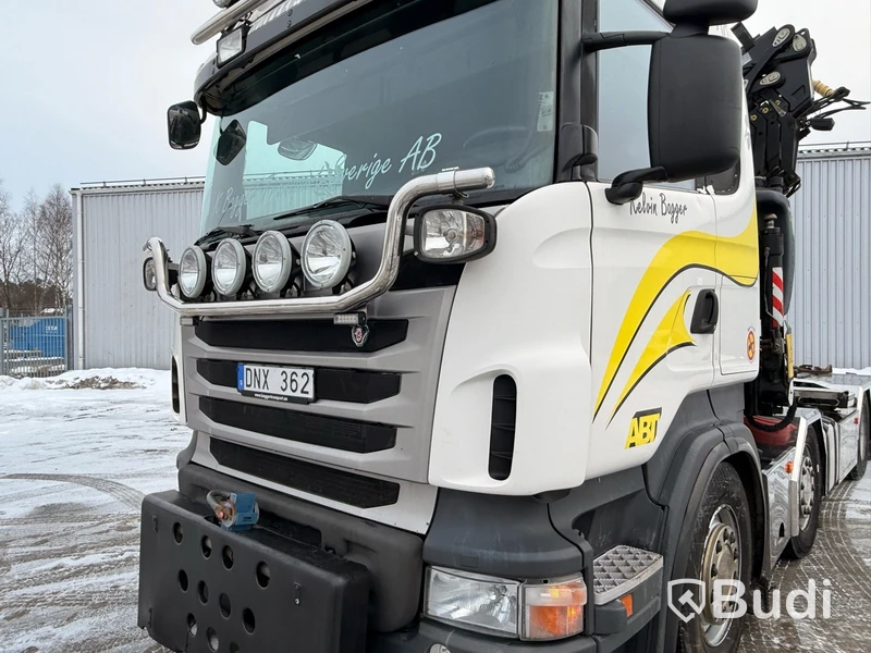 Kranväxlare Scania R480 8X2-6 -2013 | Fassi-kran | Palfinger 17T | Plogutrustad