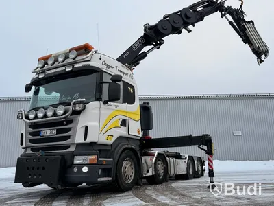Kranväxlare Scania R480 8X2-6 -2013 | Fassi-kran | Palfinger 17T | Plogutrustad
