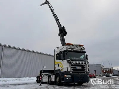 Kranväxlare Scania R480 8X2-6 -2013 | Fassi-kran | Palfinger 17T | Plogutrustad